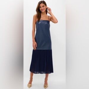 Elegant Unique Navy Leather Dress